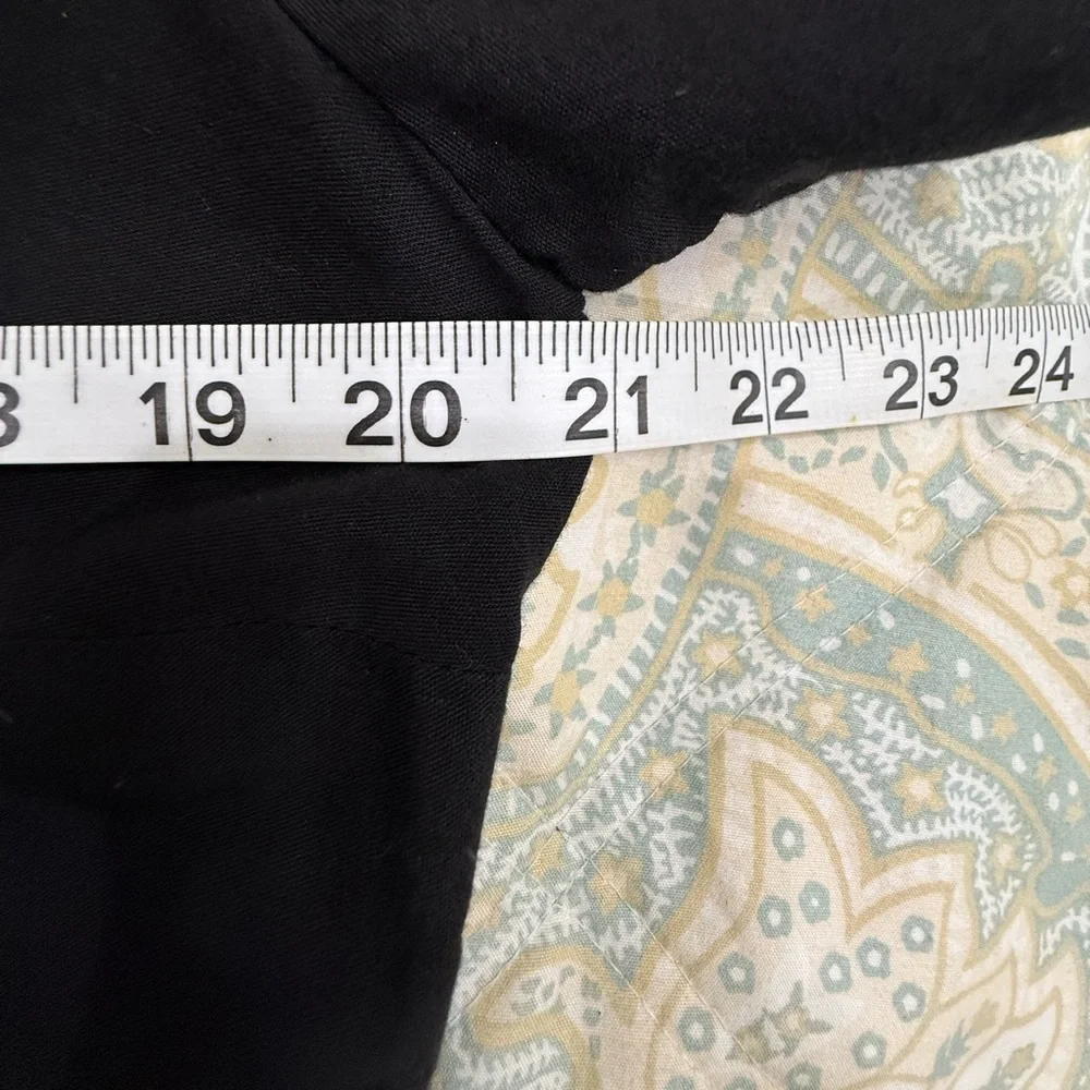 Old Navy Embroidered V Neck Swing Tiered Dress Black Medium Tall - Picture 7 of 10